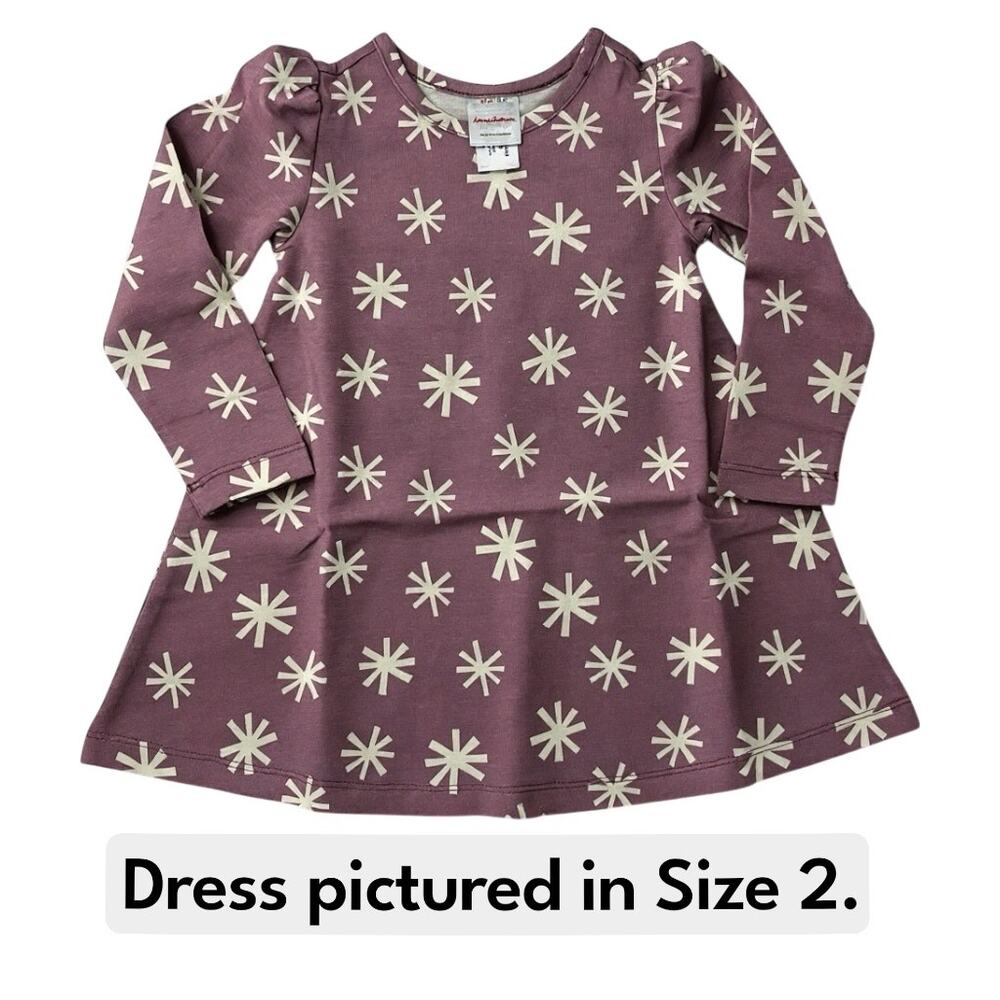 Hanna Andersson Long Sleeve Purple Dress. “Snowflakes on Orchid Haze” Size 3.
